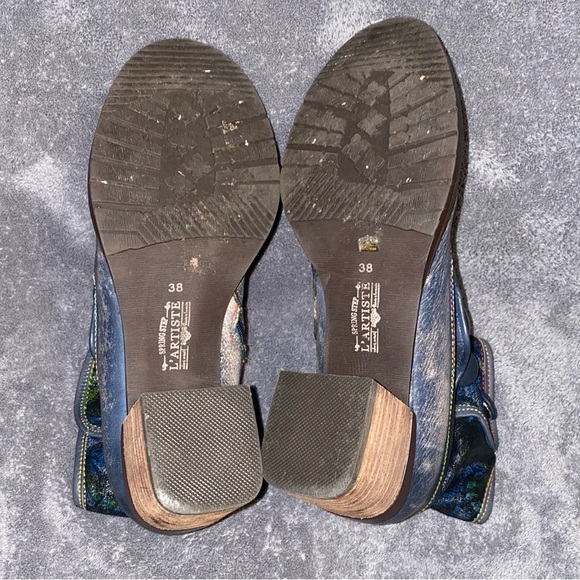 L`Artiste by Spring Step Size 38 Green Blue Women's Leather Booties GABORY - Picture 11 of 16